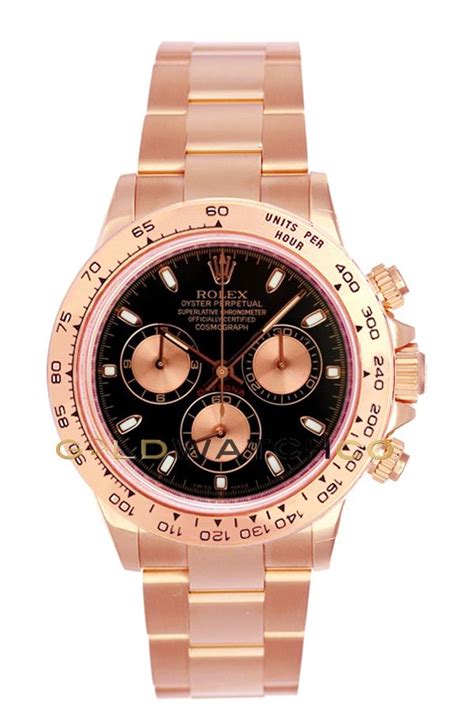 rose gold rolex black face